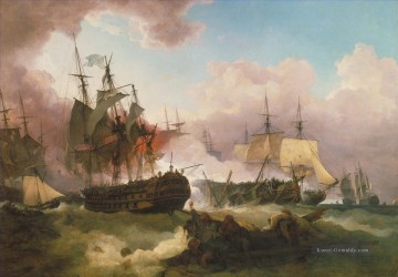 Kriegsschiff Seeschlacht Werke - Phillip James De Loutherbourg Die Schlacht bei Kamperduin Seeschlachten